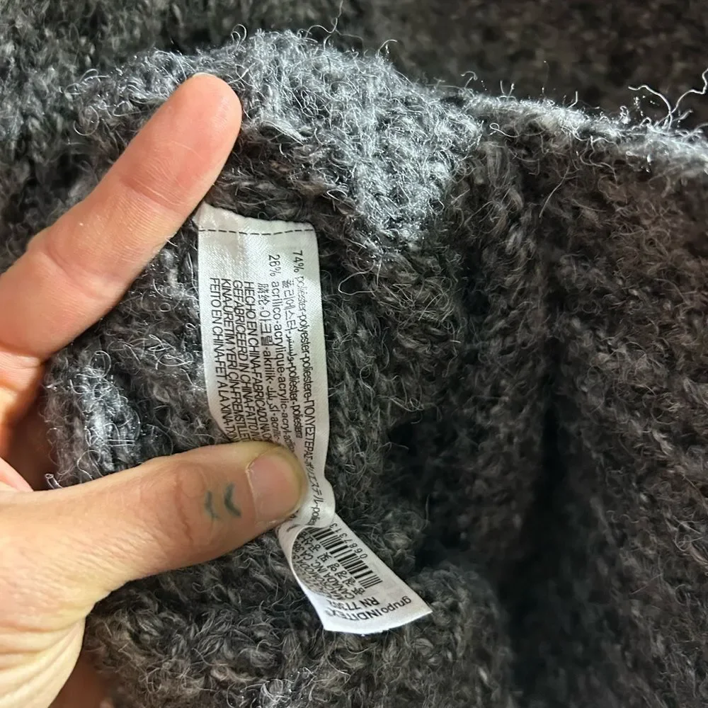 Zara Charcoal Gray Chunky Turtleneck Sweater - Picture 9 of 16
